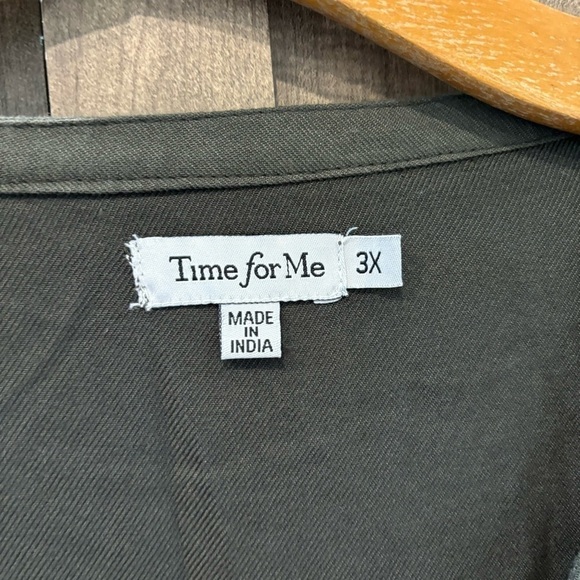 Time for Me 3X Tunic Embroidered Gray Long Bell Sleeves - Picture 5 of 12